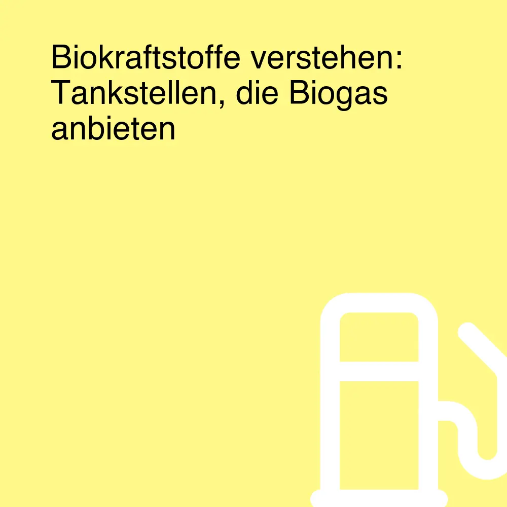 Biokraftstoffe verstehen: Tankstellen, die Biogas anbieten